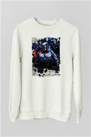 RoboCop Beyaz Unisex Sweatshirt