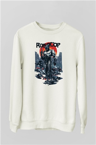 RoboCop Beyaz Unisex Sweatshirt