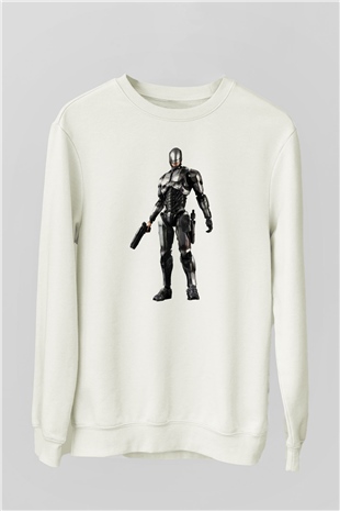 RoboCop Beyaz Unisex Sweatshirt