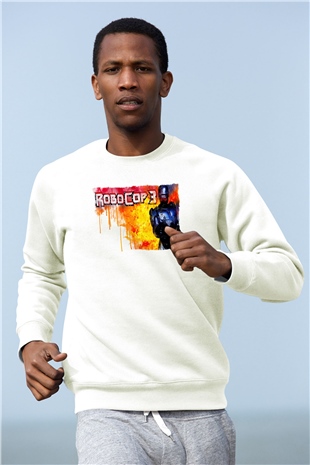 RoboCop Beyaz Unisex Sweatshirt
