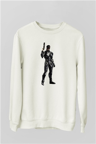 RoboCop Beyaz Unisex Sweatshirt