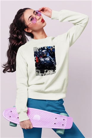 RoboCop Beyaz Unisex Sweatshirt