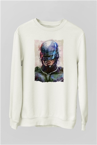 RoboCop Beyaz Unisex Sweatshirt