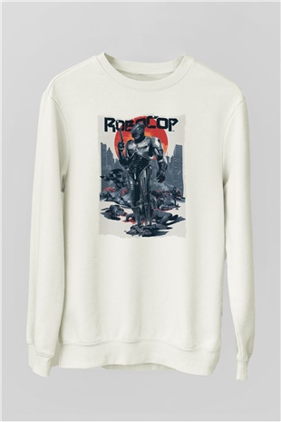 RoboCop Beyaz Unisex Sweatshirt