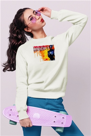 RoboCop Beyaz Unisex Sweatshirt