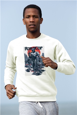 RoboCop Beyaz Unisex Sweatshirt