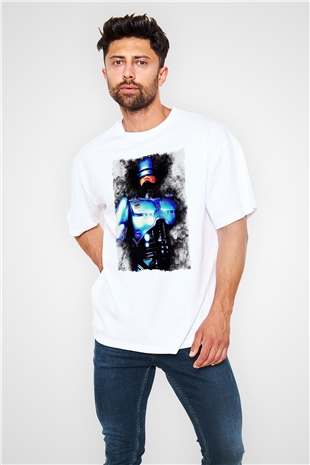 RoboCop Beyaz Oversize Tişört Oversize T-shirt