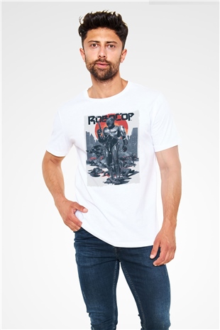 RoboCop Beyaz Unisex Tişört T-Shirt