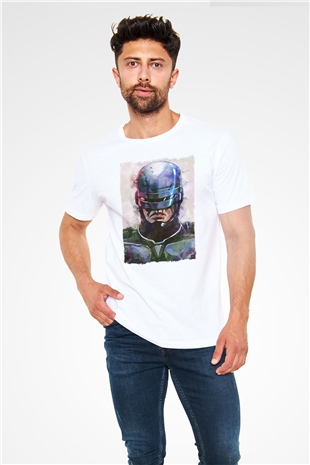 RoboCop Beyaz Unisex Tişört T-Shirt