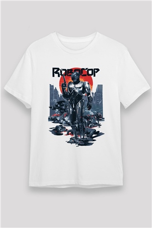 RoboCop Beyaz Unisex Tişört T-Shirt