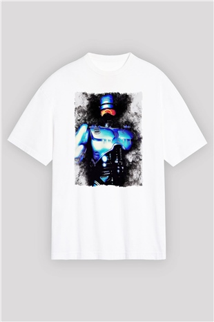 RoboCop Beyaz Oversize Tişört Oversize T-shirt