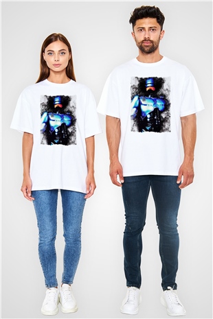 RoboCop Beyaz Oversize Tişört Oversize T-shirt