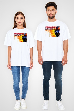 RoboCop Beyaz Oversize Tişört Oversize T-shirt