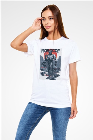 RoboCop Beyaz Unisex Tişört T-Shirt