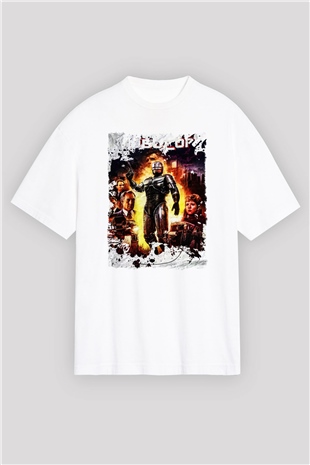 RoboCop Beyaz Oversize Tişört Oversize T-shirt