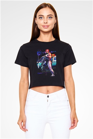 RoboCop Siyah  Crop Top Tişört