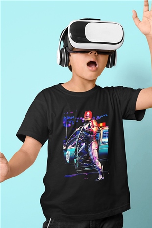 RoboCop Siyah Unisex Çocuk Tişört