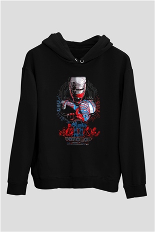 RoboCop Siyah Unisex Kapşonlu Sweatshirt