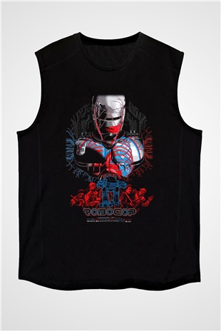 RoboCop Siyah Unisex Kolsuz Tişört