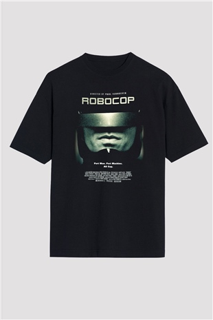 RoboCop Siyah Unisex Oversize Tişört T-Shirt