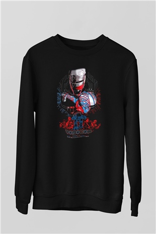RoboCop Siyah Unisex Sweatshirt