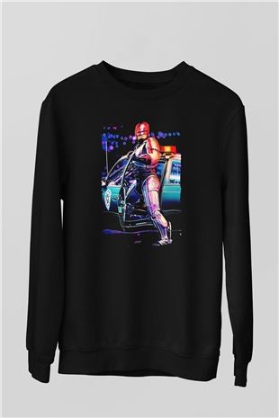 RoboCop Siyah Unisex Sweatshirt