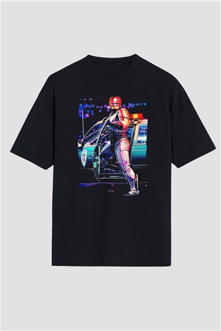 RoboCop Siyah Oversize Tişört Oversize T-shirt