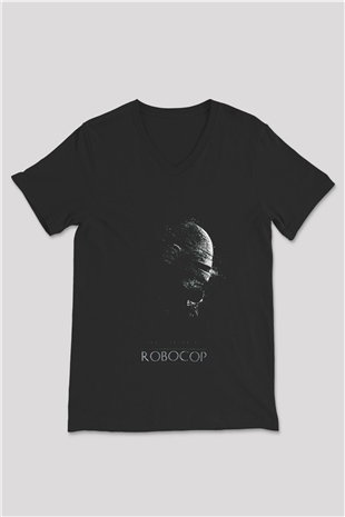 RoboCop Siyah Unisex V Yaka Tişört