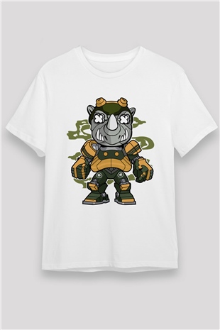 Rock Steady Mecha Baskılı Beyaz Unisex Tişört