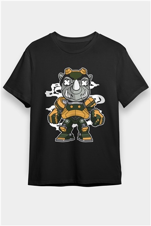 Rock Steady Mecha Baskılı Siyah Unisex Tişört
