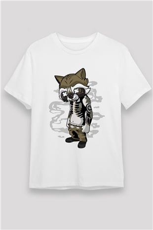 Rocket Gangster Baskılı Beyaz Unisex Tişört