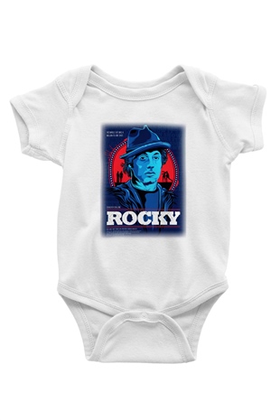 Rocky Baskılı Beyaz Unisex Bebek Body - Zıbın