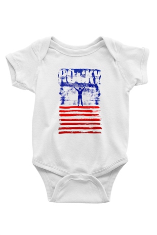 Rocky Baskılı Beyaz Unisex Bebek Body - Zıbın