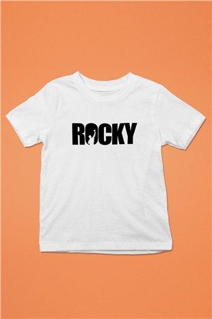 Rocky Baskılı Beyaz Unisex Çocuk Tişört