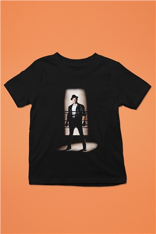 Rocky Baskılı Siyah Unisex Çocuk Tişört