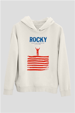 Rocky Beyaz Unisex Hoodie