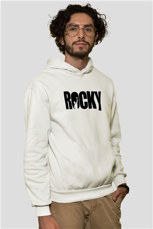 Rocky Beyaz Unisex Hoodie