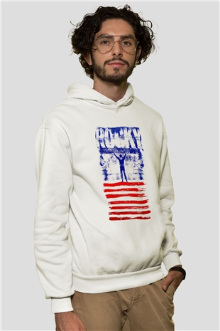Rocky Beyaz Unisex Hoodie