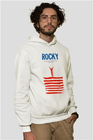 Rocky Beyaz Unisex Hoodie