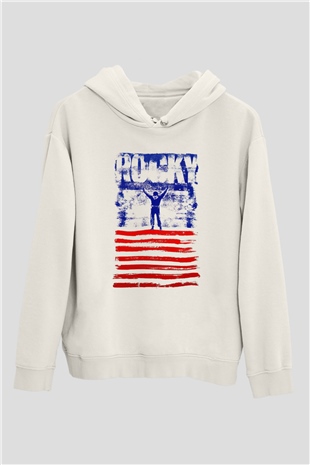 Rocky Beyaz Unisex Hoodie