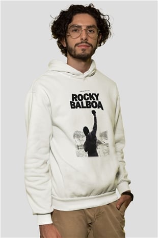 Rocky Beyaz Unisex Hoodie