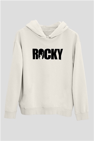 Rocky Beyaz Unisex Hoodie