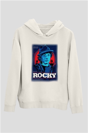 Rocky Beyaz Unisex Hoodie