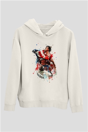Rocky Beyaz Unisex Hoodie