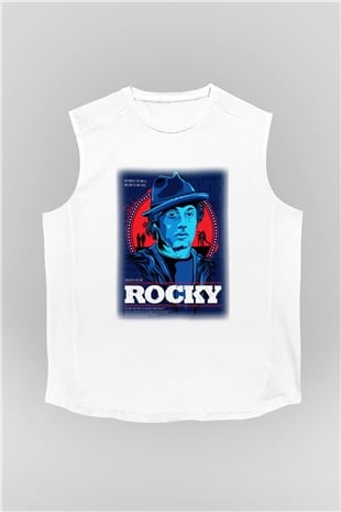 Rocky Beyaz Unisex Kolsuz Tişört
