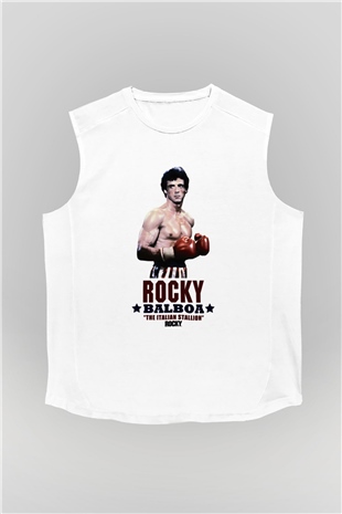 Rocky Beyaz Unisex Kolsuz Tişört