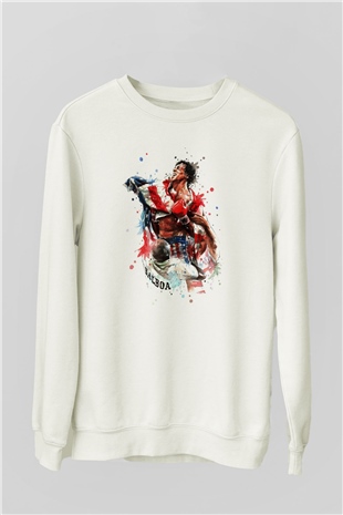Rocky Beyaz Unisex Sweatshirt