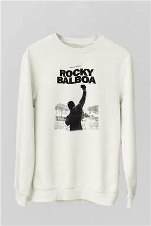 Rocky Beyaz Unisex Sweatshirt