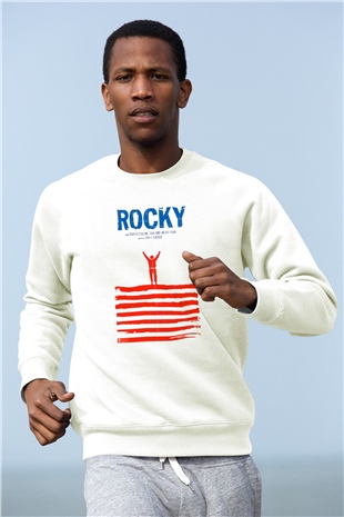 Rocky Beyaz Unisex Sweatshirt