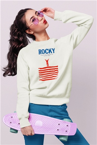 Rocky Beyaz Unisex Sweatshirt
